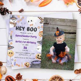 Hey Boo! Halloween-Party Niedlich Ghost 1. Geburts Einladung