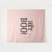 Hey Boo! Halloween pink Backdrop party banner  Wandteppich (Vorderseite (Horizontal))