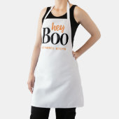 Hey Boo Halloween White Black Typografy Monogram Schürze (InSitu)