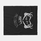 Hey, Boo! Happy Halloween Skeleton Hand Heart Clas Fleecedecke (Vorderseite (Horizontal))