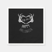 Hey, Boo! Happy Halloween Skeleton Hand Heart Clas Serviette (Vorderseite)