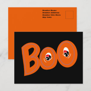 Hey Boo Hast du dich vor mir gefürchtet Typografie Postkarte
