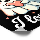 Hey Boo I Love You Cute Ghost Heart Valentine Coup Poster (Ecke)