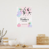 Hey Boo iridescent Ghost PinkHalloween Willkommen Poster (Küche)