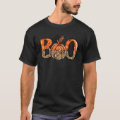 Hey Boo Leopard Pumpkin Boo Crew Spooky Halloween T-Shirt (Vorderseite)
