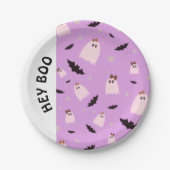 Hey Boo Little Geister mit Bögen Halloween Pappteller (Vorderseite)