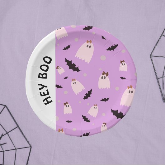 Hey Boo Little Geister mit Bögen Halloween Pappteller