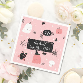 Hey Boo Look Wer ist zwei Niedliche Geburtstag Nap Serviette