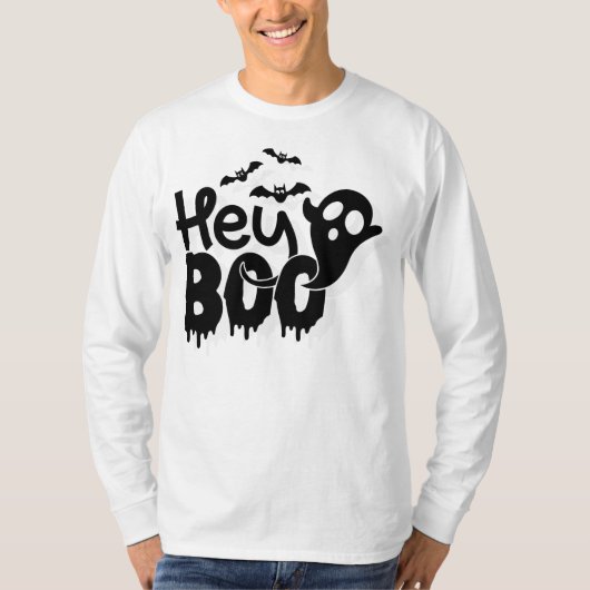 Hey Boo Lustiges Halloween T-Shirt (Vorderseite)