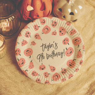 Hey Boo Moderne Halloween Boho Mädchen Geburtstags Pappteller