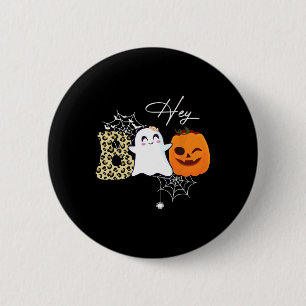 Hey Boo Niedlich Ghost Pumpkin Face Halloween Button