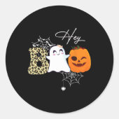 Hey Boo Niedlich Ghost Pumpkin Face Halloween Runder Aufkleber (Vorderseite)