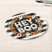 Hey Boo Niedlich Ghost Themed Halloween-Party Bevo Runder Pappuntersetzer (Angewinkelt)