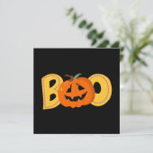 Hey Boo Niedlich Pumpkin Typografie Zeichne Kunst Karte (Stehend Vorderseite)