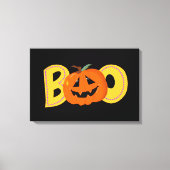 Hey Boo Niedlich Pumpkin Typografie Zeichne Kunst Leinwanddruck (Vorderseite)