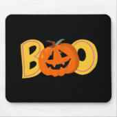 Hey Boo Niedlich Pumpkin Typografie Zeichne Kunst Mousepad (Vorne)