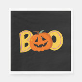 Hey Boo Niedlich Pumpkin Typografie Zeichne Kunst Serviette (Vorderseite)