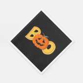 Hey Boo Niedlich Pumpkin Typografie Zeichne Kunst Serviette (Ecke)