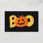 Hey Boo Niedlich Pumpkin Typografie Zeichne Kunst Visitenkarte (Vorderseite)