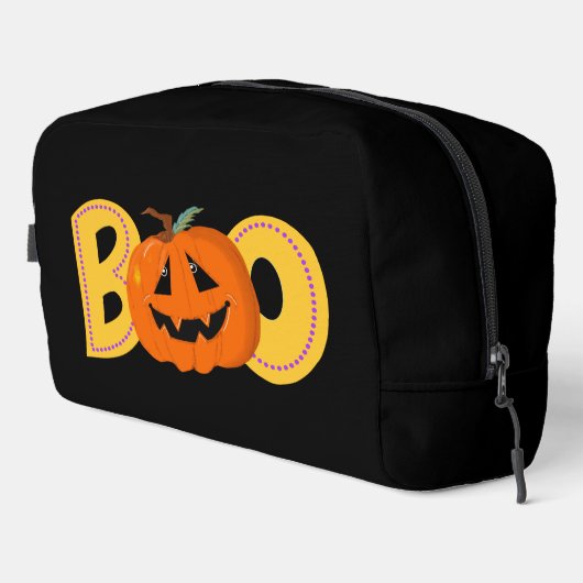 Hey Boo Niedlich Pumpkin Typografie Zeichne Kunst Waschbeutel (Rechte Ecke)