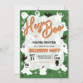 Hey Boo Niedlich Spooky Ghost Halloween-Party Einladung (Vorderseite)