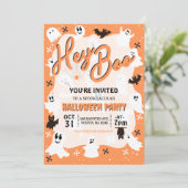 Hey Boo Niedlich Spooky Ghost Halloween-Party Einladung (Stehend Vorderseite)