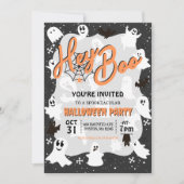 Hey Boo Niedlich Spooky Ghost Halloween-Party Einladung (Vorderseite)