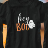 Hey Boo Orange Black Funny Halloween Ghost T-Shirt