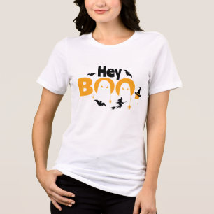hey boo orange lustig Ghost Spooky Tri-Blend Shirt
