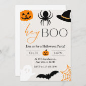 Hey Boo Party Einladung (Vorne/Hinten)