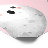 Hey Boo Pink Ghost Halloween Geburtstag Willkommen Poster (Ecke)