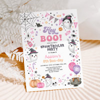Hey Boo! Pink Lilac Halloween Ghost Girl Geburtsta
