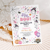 Hey Boo! Pink Lilac Halloween Ghost Girl Geburtsta Einladung