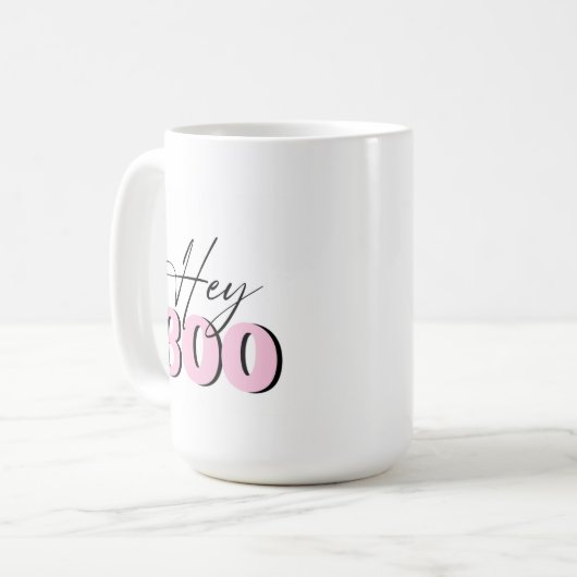 Hey Boo Pink Tasse (Vorderseite Links)
