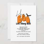 Hey Boo Retro Bats Spiders Lässiges Halloween-Part Einladung (Vorderseite)