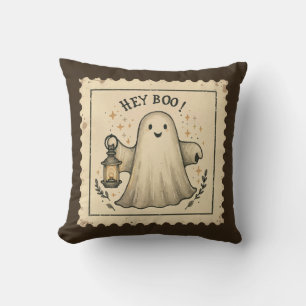 Hey Boo Retro Ghost Pillow - Niedlich Vintag Kissen