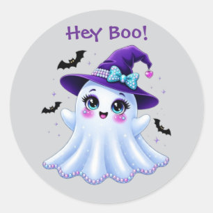 Hey Boo! Runder Aufkleber
