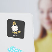 Hey, Boo! Skateboard Ghost Quadratischer Aufkleber