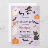 Hey Boo Spooktacular 1. Geburtstag Einladung (Vorne/Hinten)