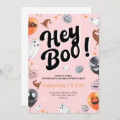 Hey Boo Spooktacular Halloween-Party Einladung (Vorne/Hinten)