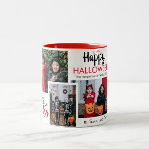 Hey Boo Spooky Halloween Familie Foto Collage Zweifarbige Tasse