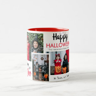 Hey Boo Spooky Halloween Familie Foto Collage Zweifarbige Tasse