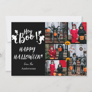Hey Boo! Spooky Halloween Family Foto Feiertagskarte