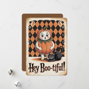 "Hey, Boo-tiful!" Niedlicher Kürkin-KatzenkatzenHa Feiertagskarte