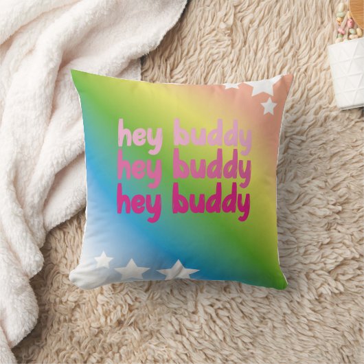 Hey Buddy Regenbogenfarbendesign Kissen (Decke)