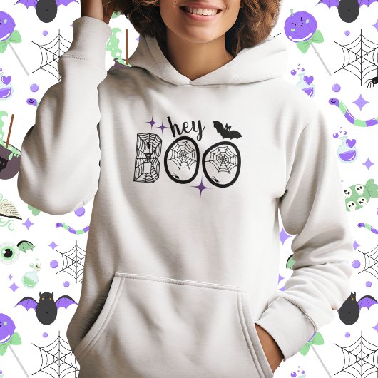 Hey & Bye Boo Halloween Bat und Web Hoodie