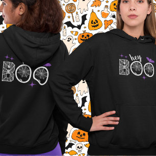 Hey & Bye Boo Halloween Bat und Web Hoodie
