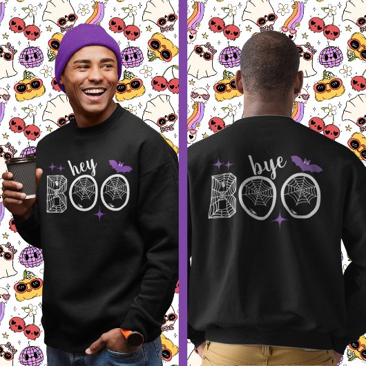 Hey & Bye Boo Halloween Bat und Web Sweatshirt