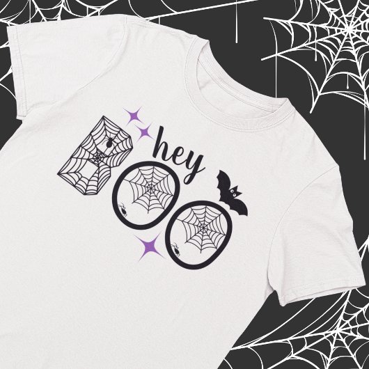 Hey & Bye Boo Halloween Bat und Web Tri-Blend Shirt