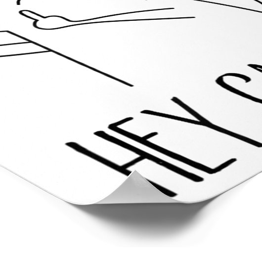 Hey Cancer F U, Funny Cat Middle Finger, F#ck Canc Poster (Ecke)